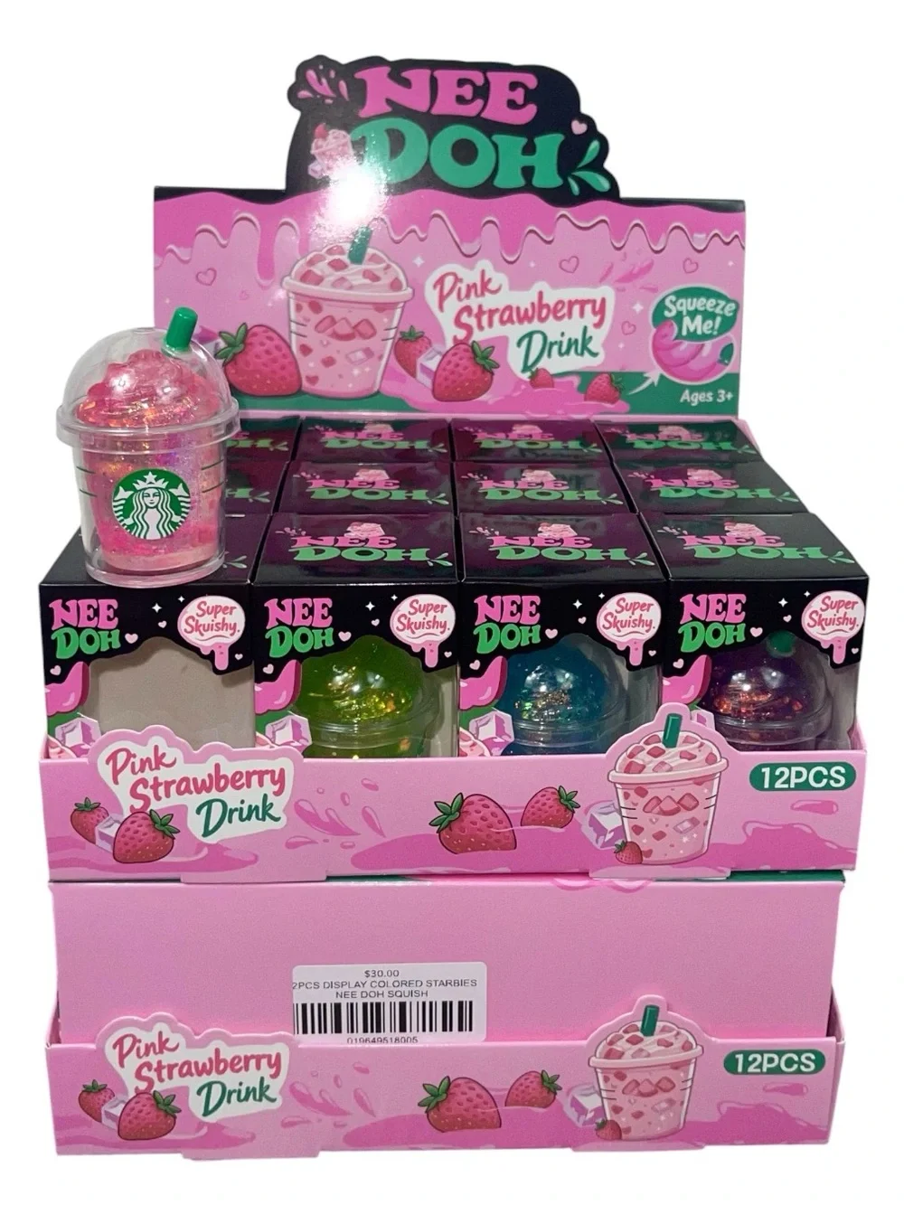 Pink Strawberry Drink Squishy